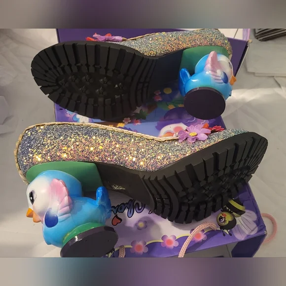 Irregular Choice Bird Heels, Dress Shoes With Flowers Size 41 - Picture 3 of 4